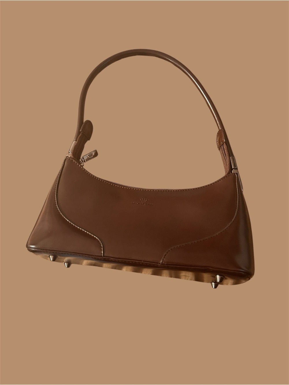 Vera Pelle Daniel Moda small Dark Brown Shoulder Bag EUC #y2k - Picture 3 of 8